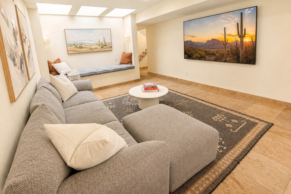 TV Room with 85 Inch TV
