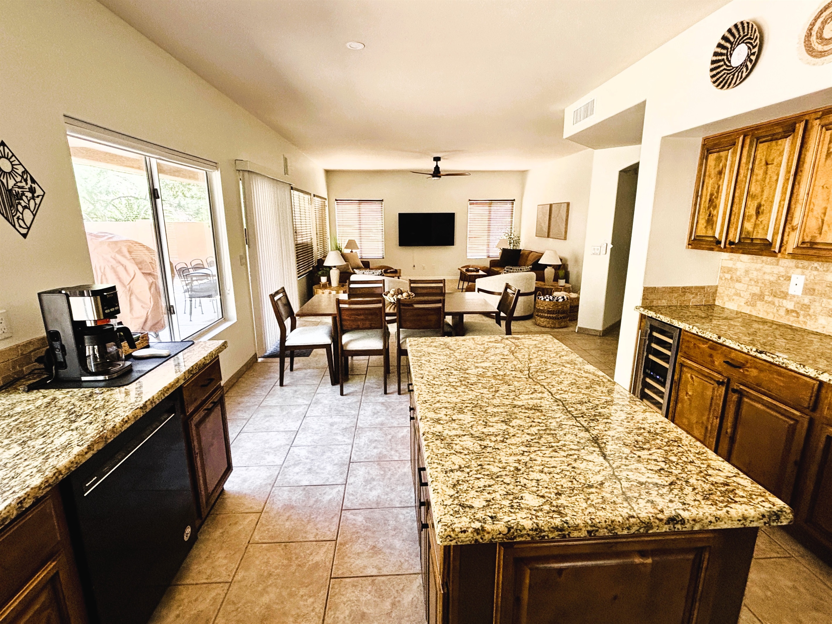 Open kitchen with family room