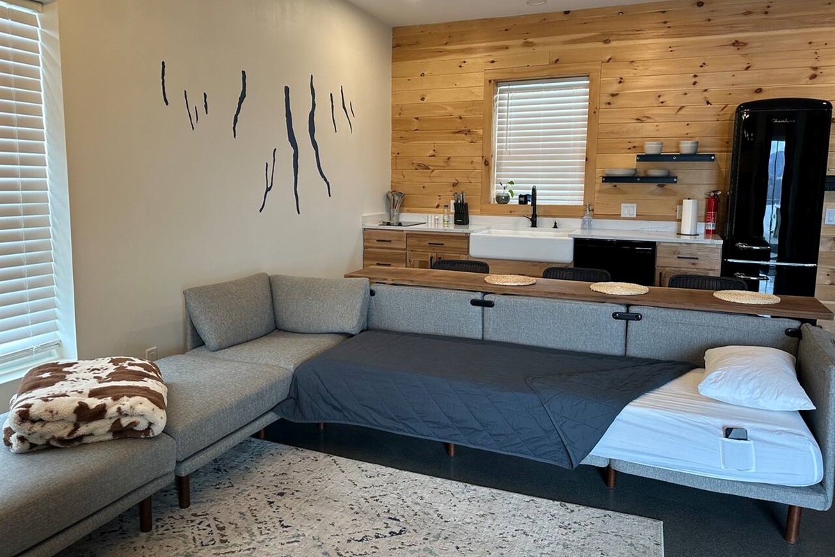 We have 2 sleep kits specifically designed to convert the sofa into twin bed(s) as an alternative to the sleeping loft.