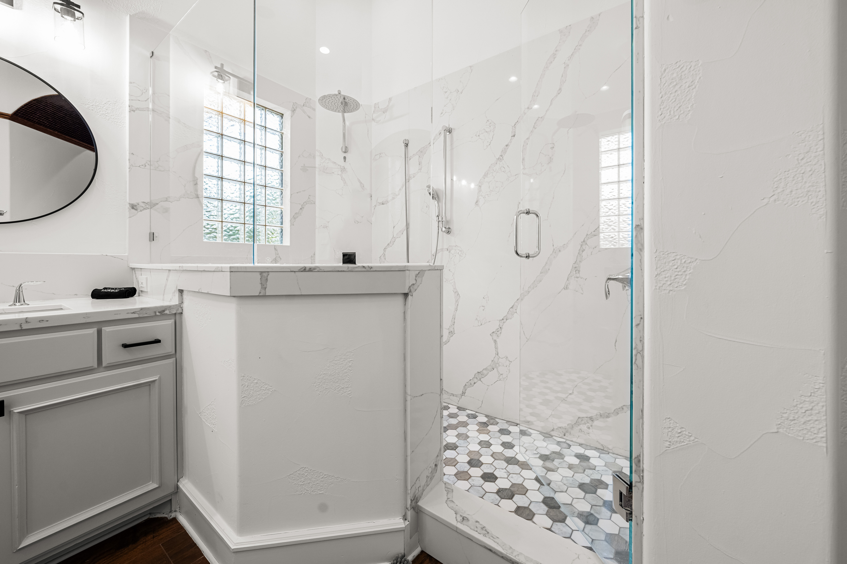 Enjoy the convenience of a separate shower area for a refreshing start or relaxing end to your day.
