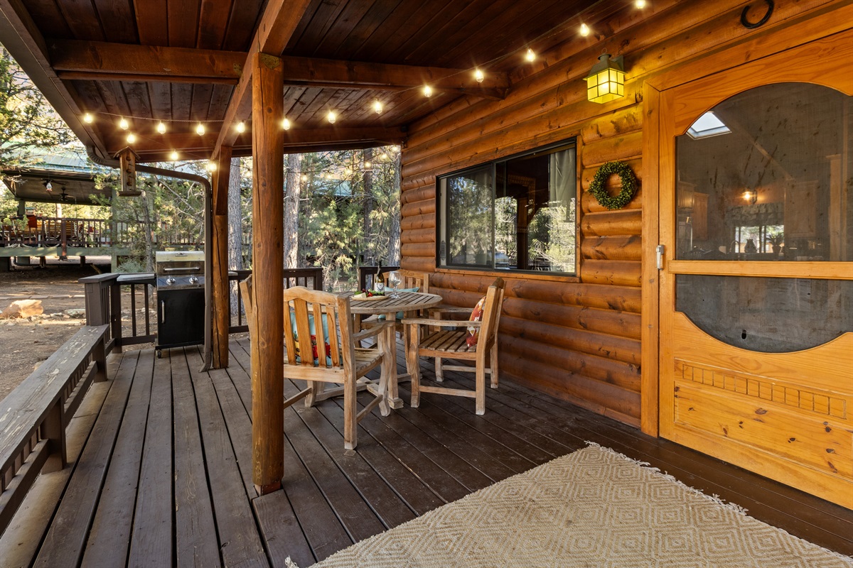 Outdoor dining and propane bbq
