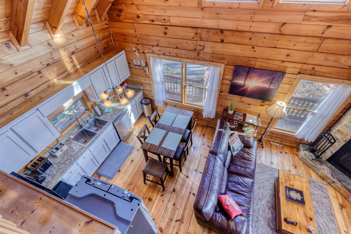 View of main living area from loft