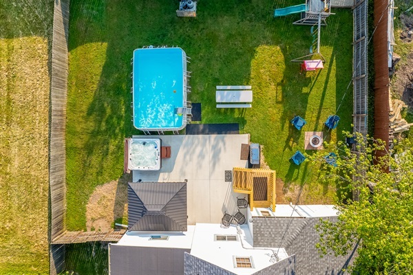 Take a warm dip in the heated pool, soak in the hot tub, and let the kids enjoy the swing set and sandbox.