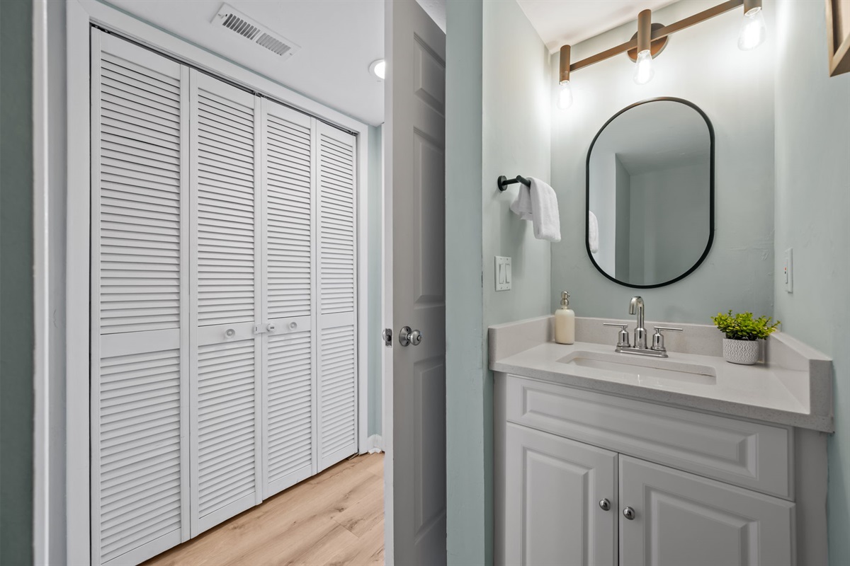 Fresh modern bathroom with essential