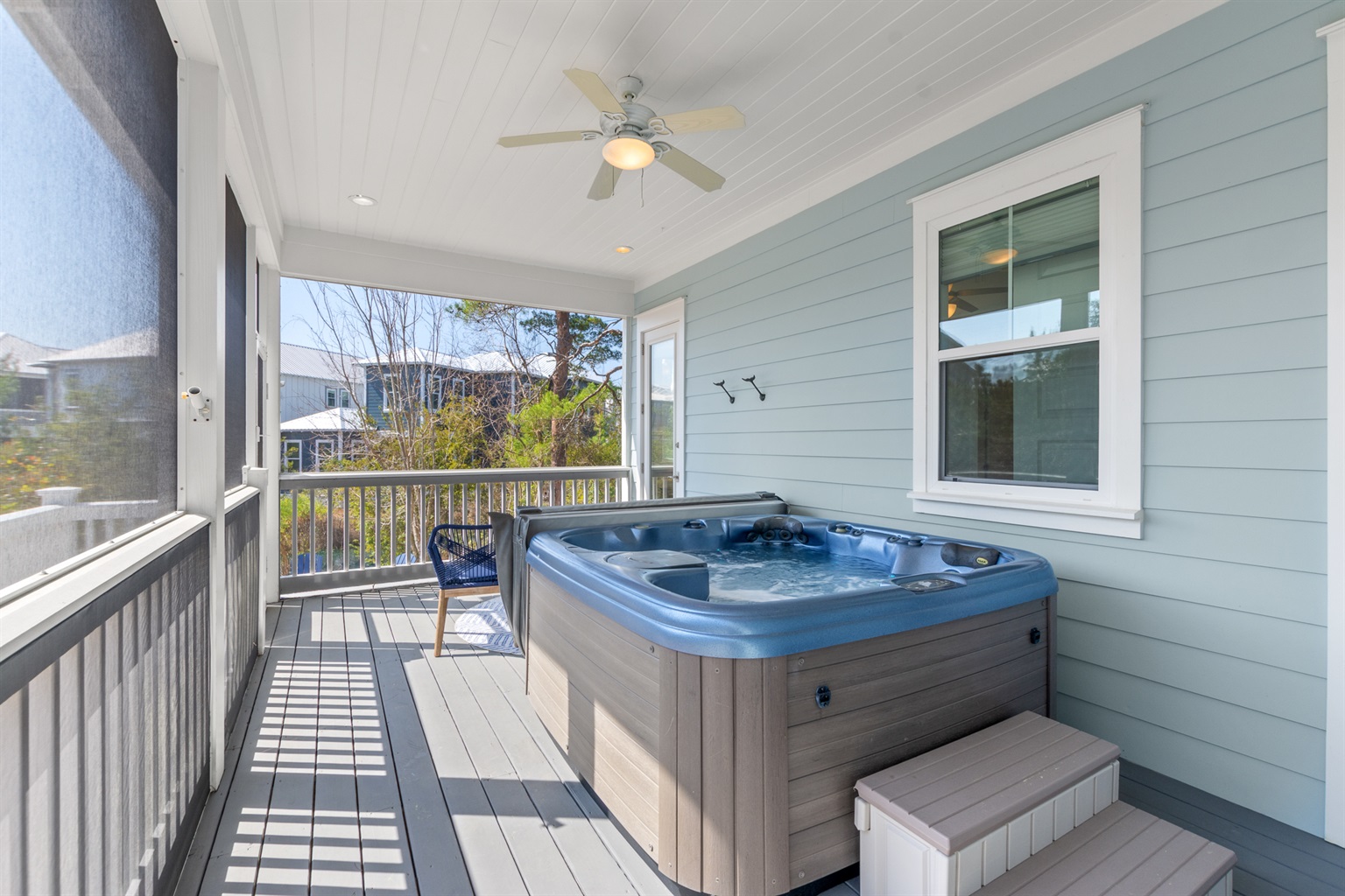 Let your cares fade away as you soak in your private hot tub.