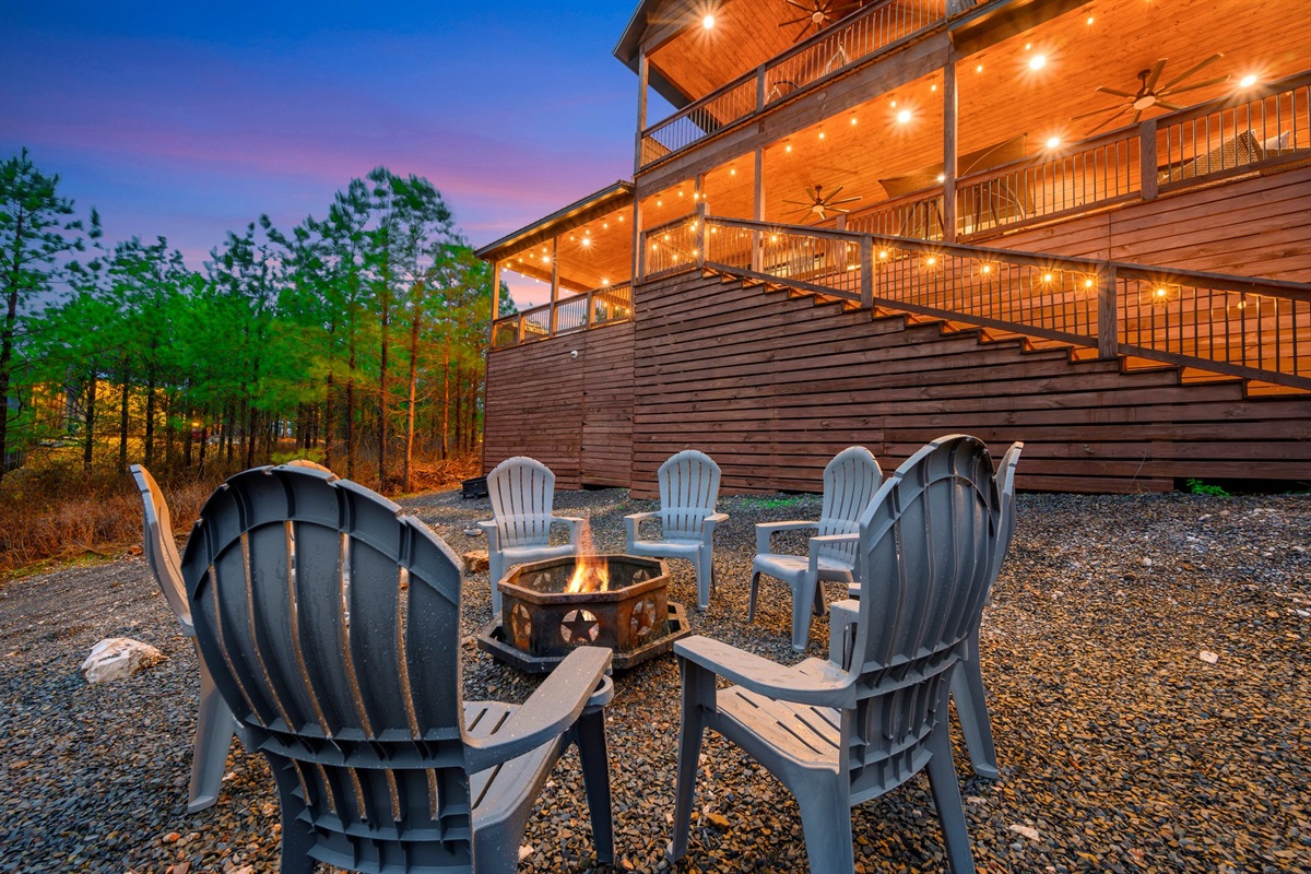 Enjoy the firepit off the back deck.