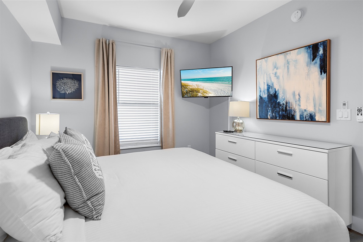 Majestic Sun B409's Master Bedroom with King Bed, Smart TV, Private Bathroom with Walk in Shower, Large Closet (sleeps 2)