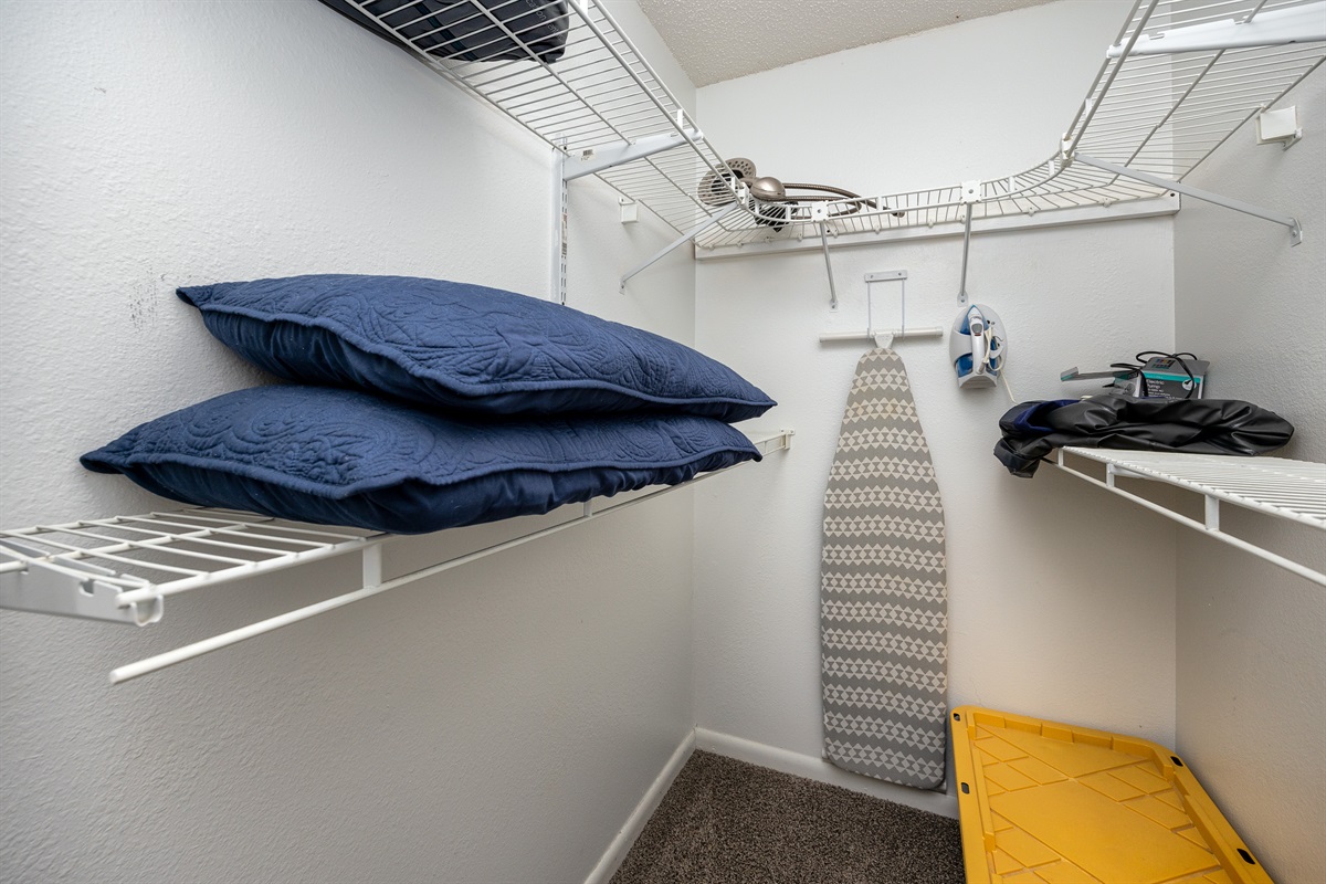 closet space with iron and iron boar
