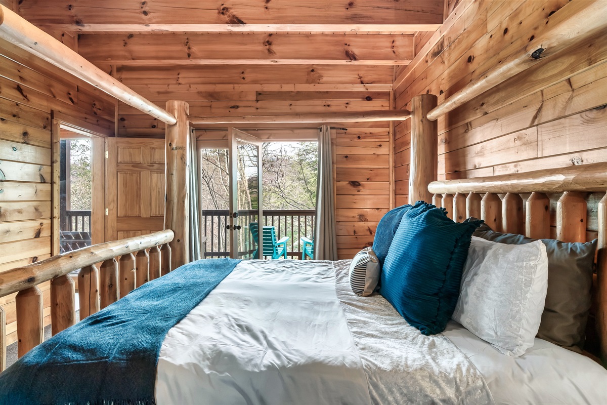 Wake up slowly in a main level king suite designed for comfort, privacy, and easy mornings together.