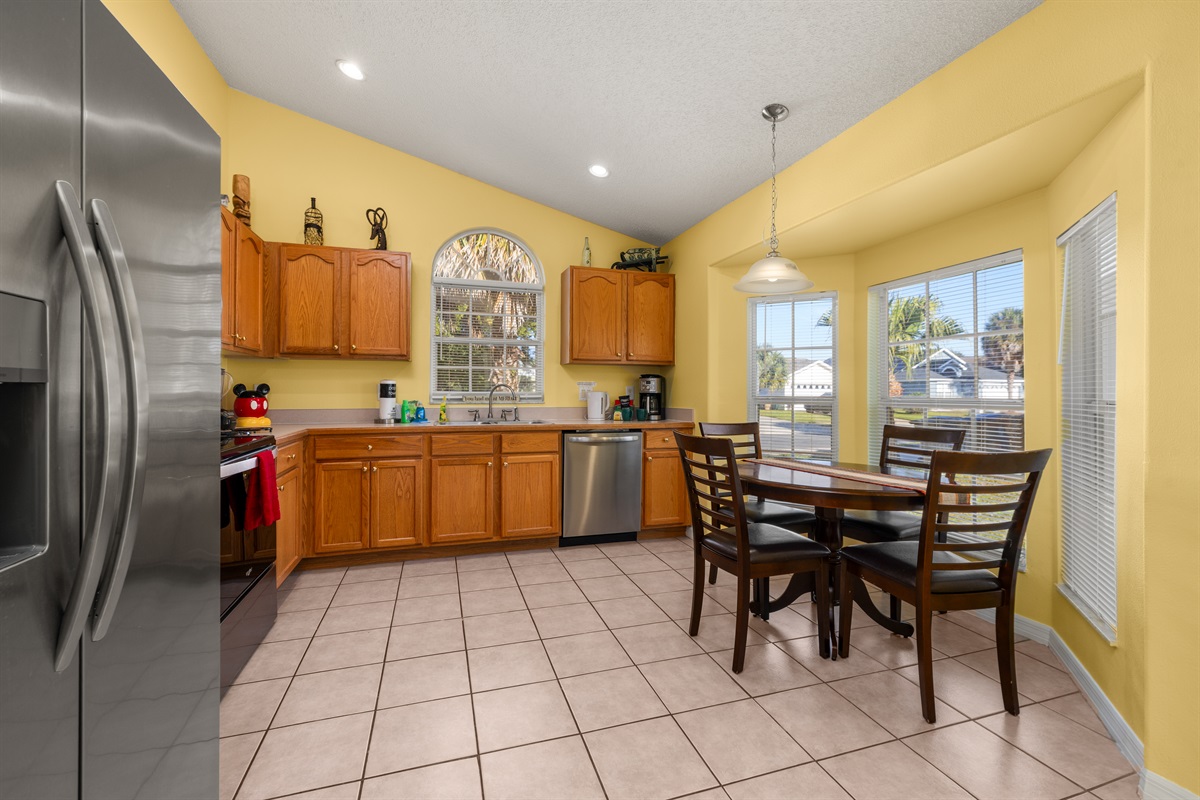 The large kitchen and breakfast nook.