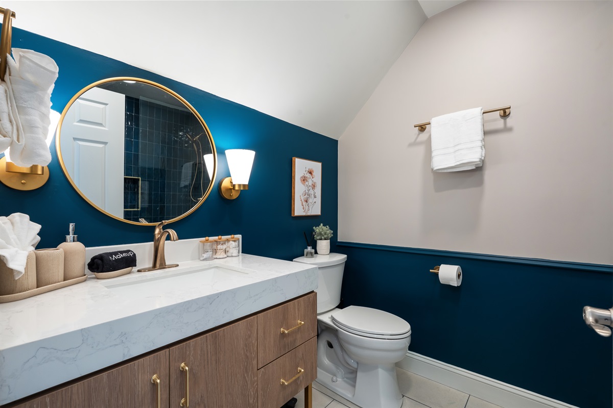 Well-appointed bathroom with ample counter space - makes group stays more comfortable and efficient