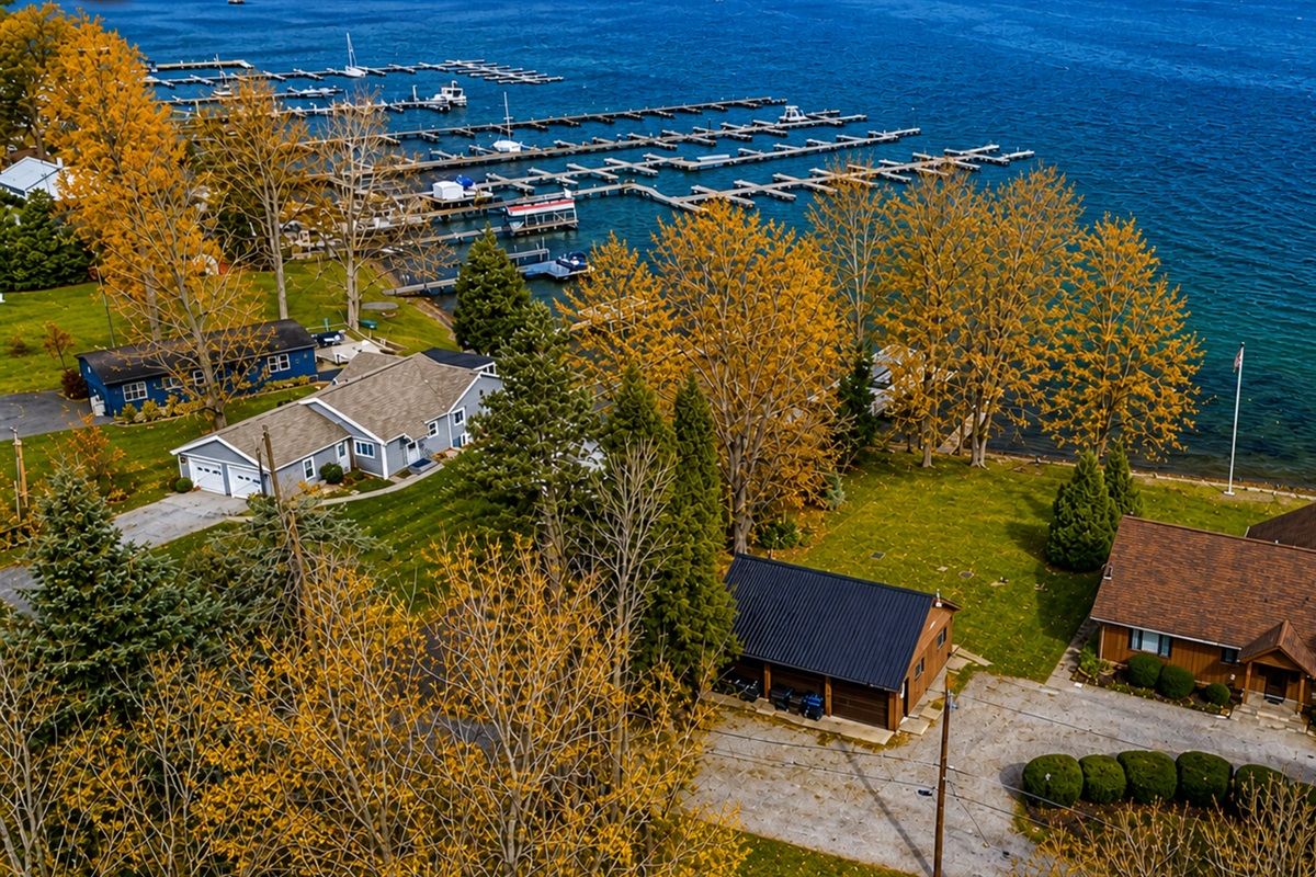 Aerial view of main house