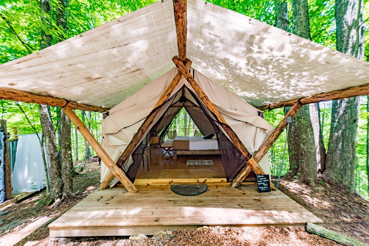 Entrance into the tent