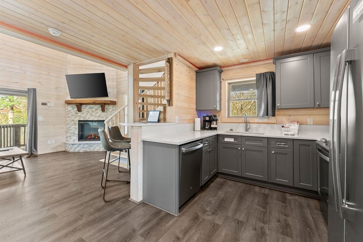 View of the Kitchen from the Front Door
