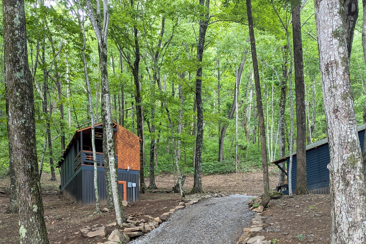 Optional driveway up to " The Lookout" on the left.
