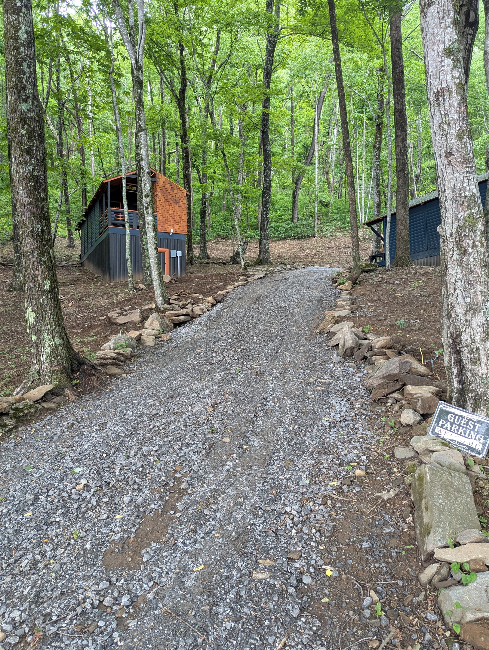 Optional driveway up to " The Lookout" on the left.