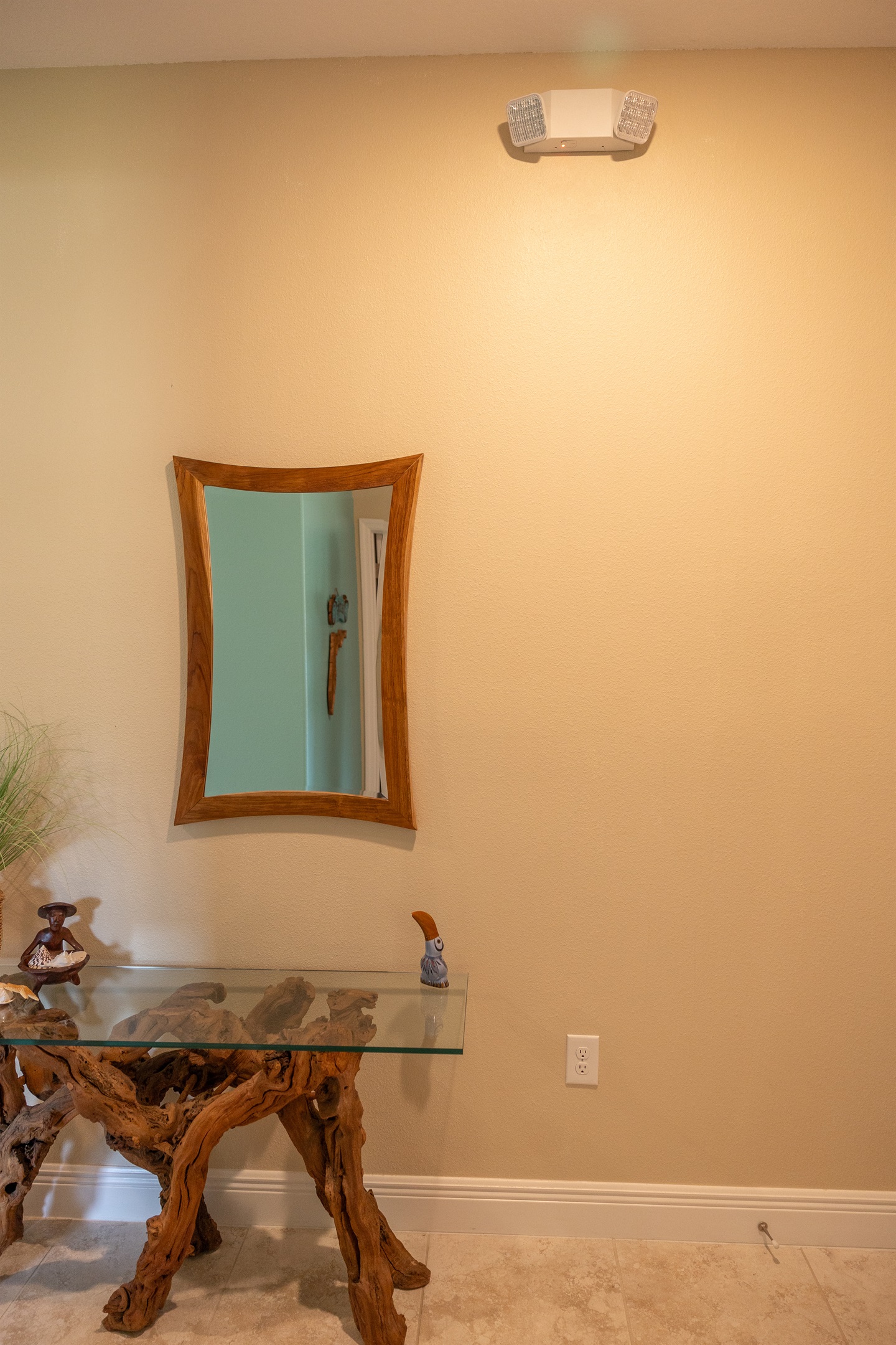 Foyer with emergency light above