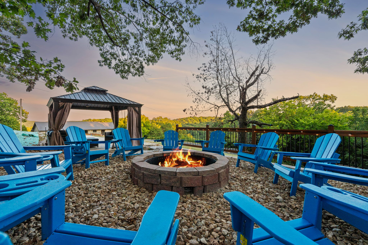 Unwind at your private fire pit and gazebo