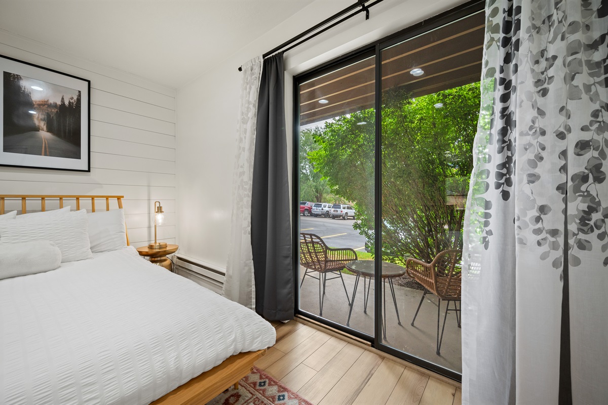 This bedroom also has private patio access.