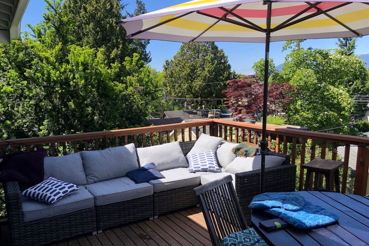 North facing deck where you can see the North Shore mountains