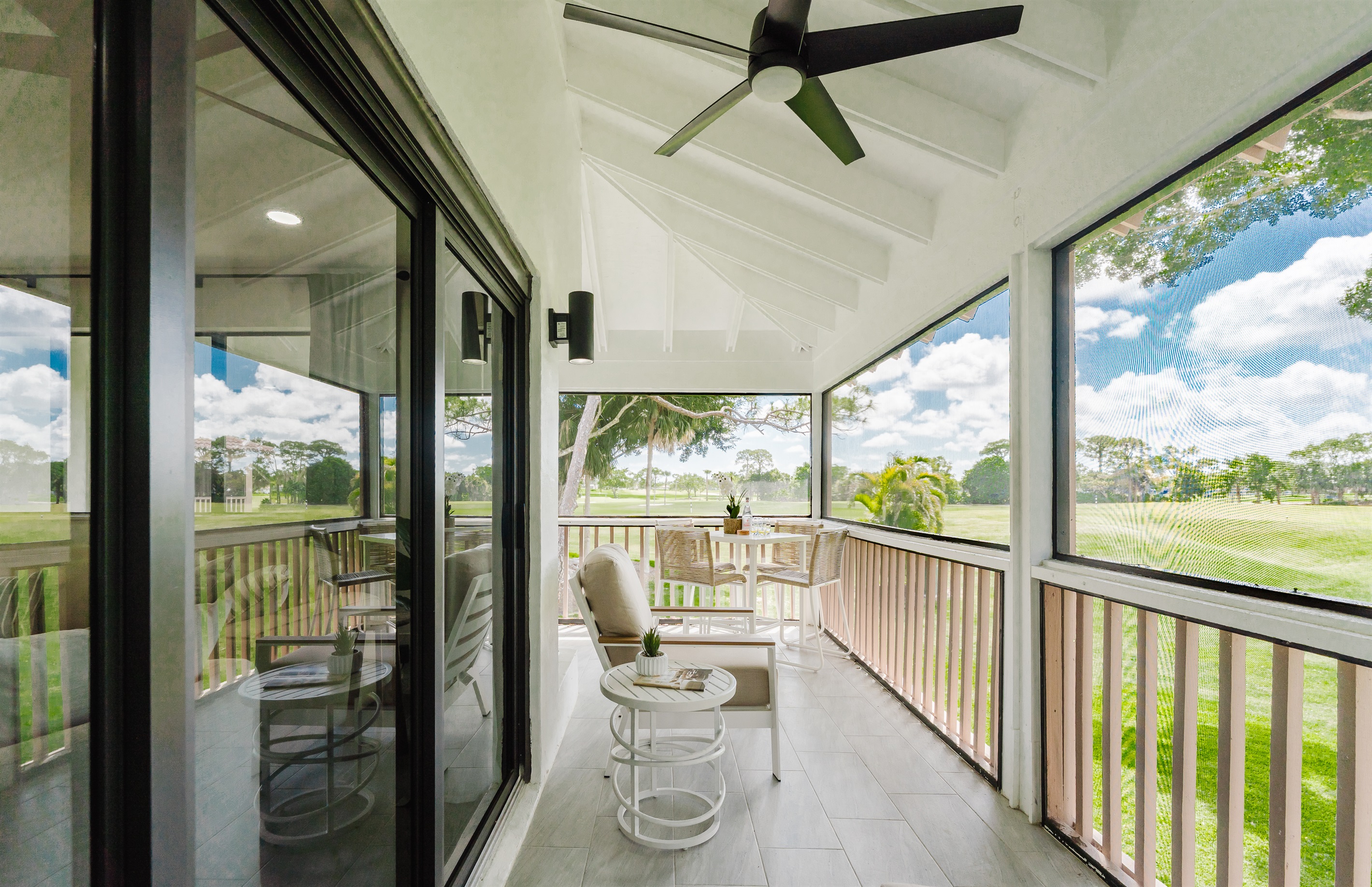 Enjoy morning coffee or evening drinks with scenic fairway views. A pristine outdoor setting perfect for relaxing and unwinding.