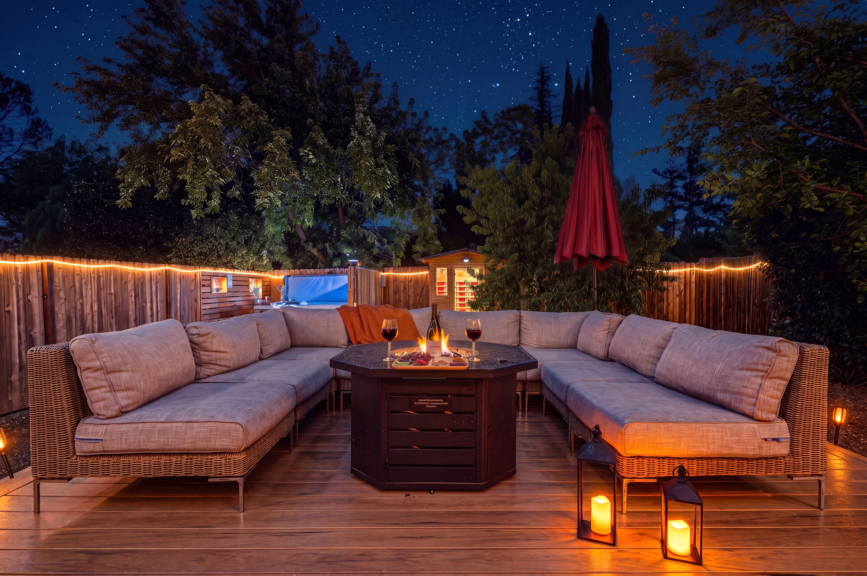 {Fire Pit Lounge} Settle in around the fire with comfortable outdoor seating for cozy evenings under the infamous Sedona starry sky