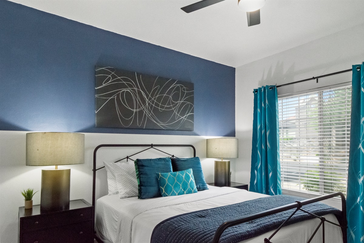 Relaxing bedroom retreat after a long day exploring the city