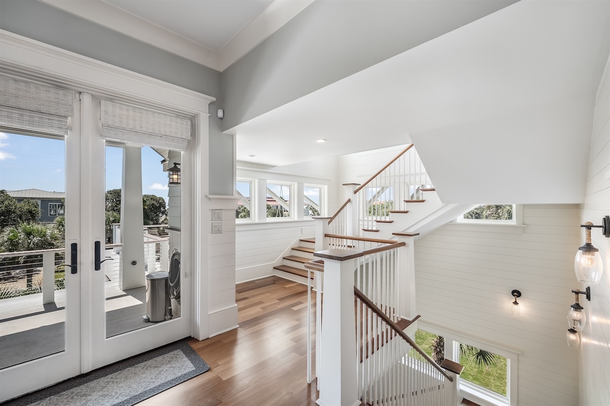 main stairwell Shore Thing | 4001 Palm Blvd | Isle of Palms, SC | IOP Escapes