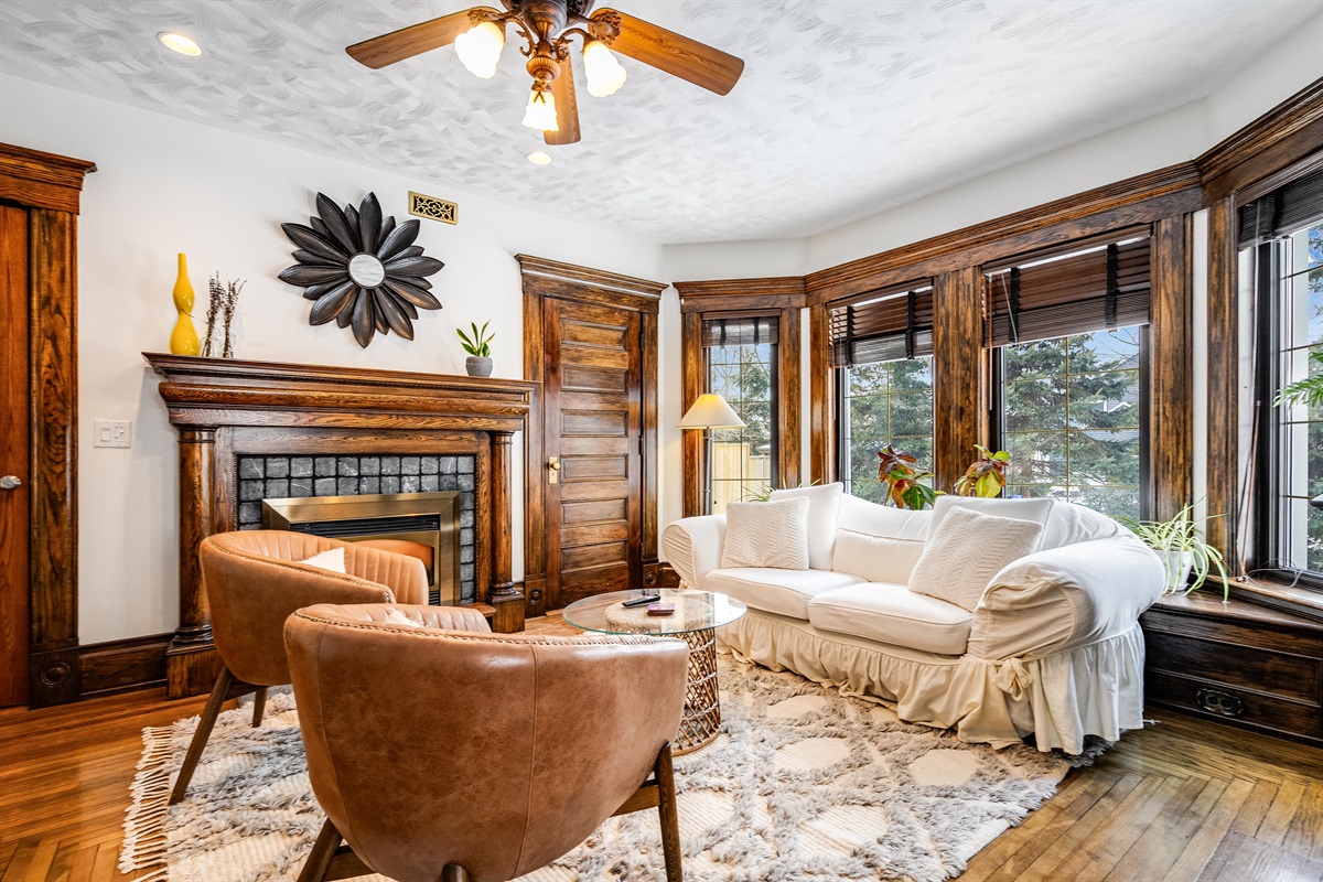 Lounge with Fireplace and TV