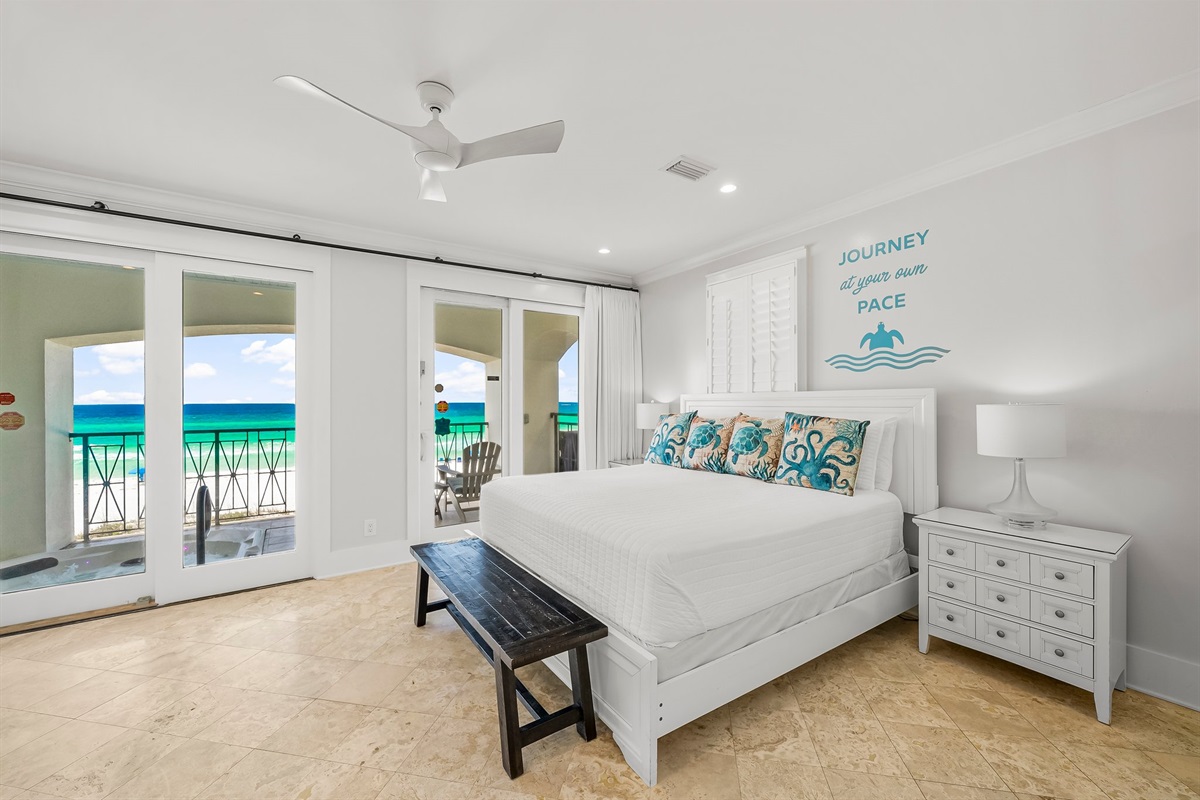 Second Master (1st Floor) with KING bed with Balcony and Splash pool access