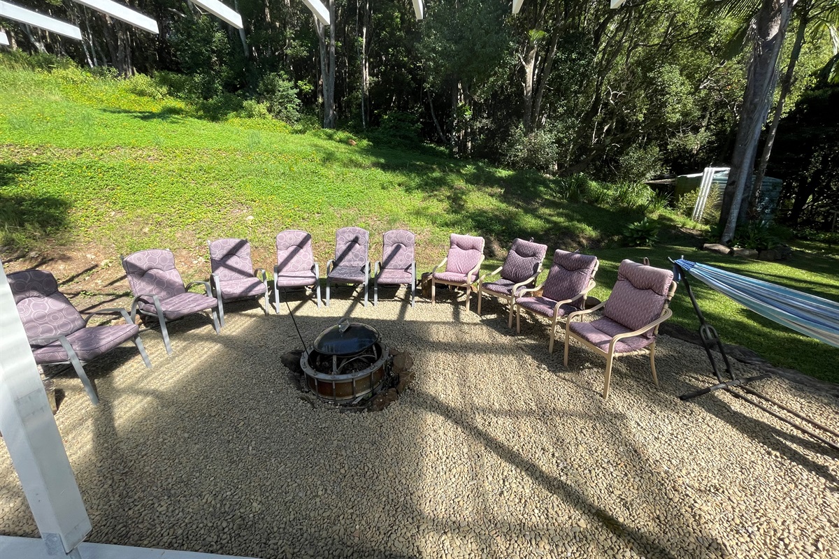 Large Fire Pit in the Back Yard