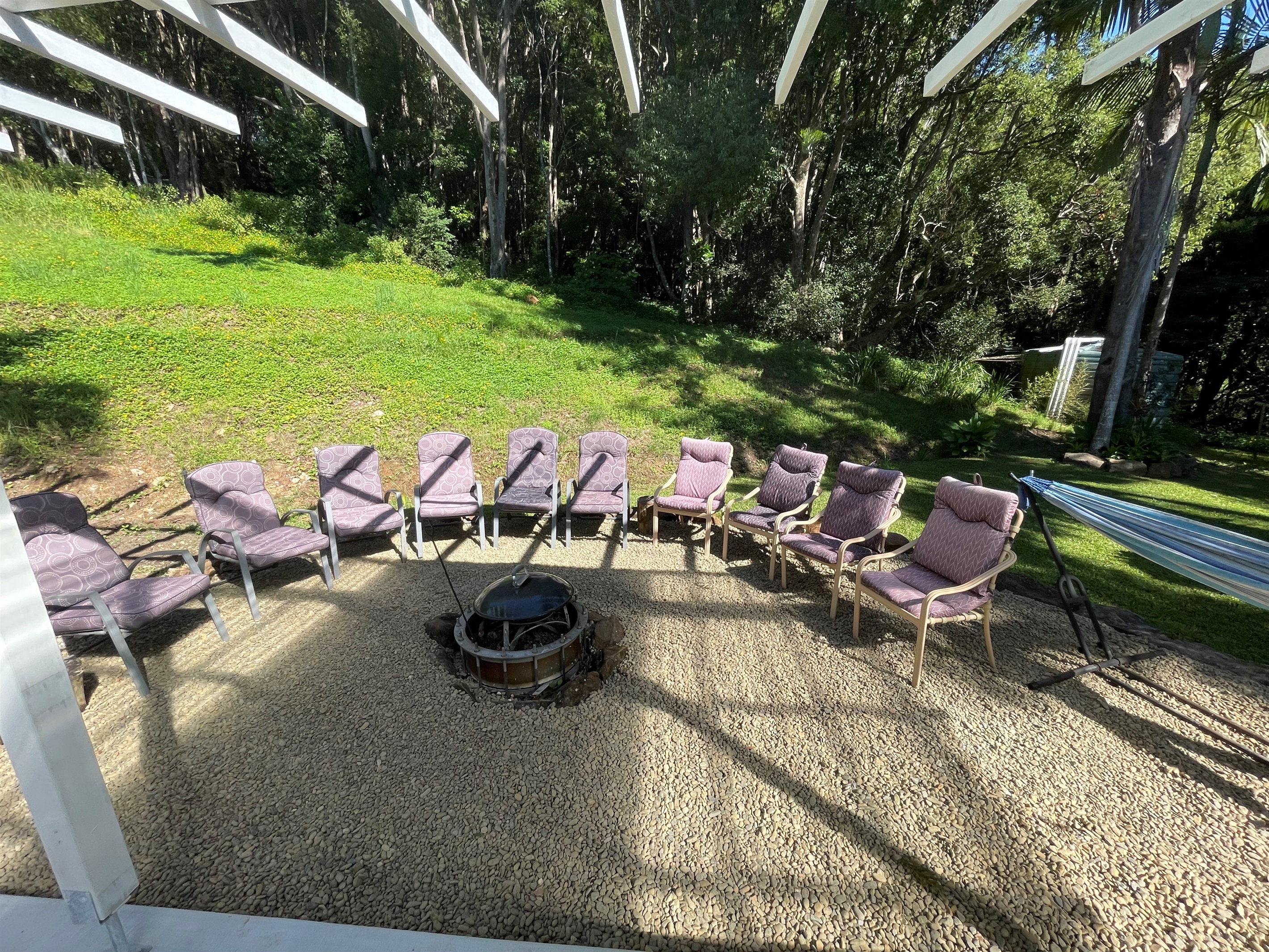 Large Fire Pit in the Back Yard