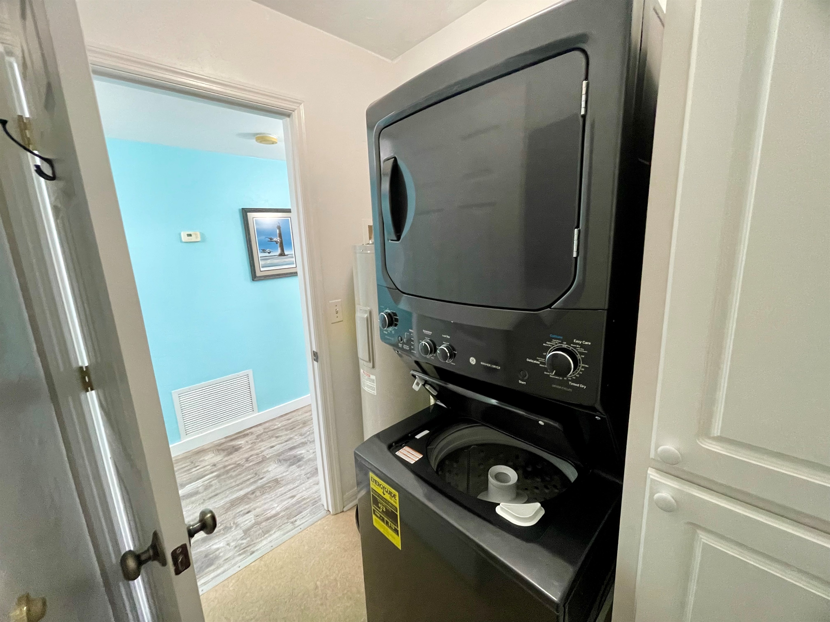 Washer and Dryer in Unit with Starter Detergent Provided