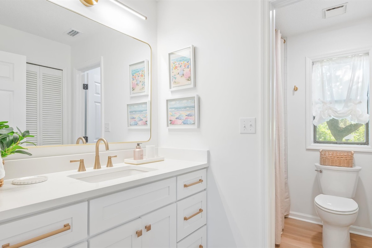 Guest bathroom separate vanity