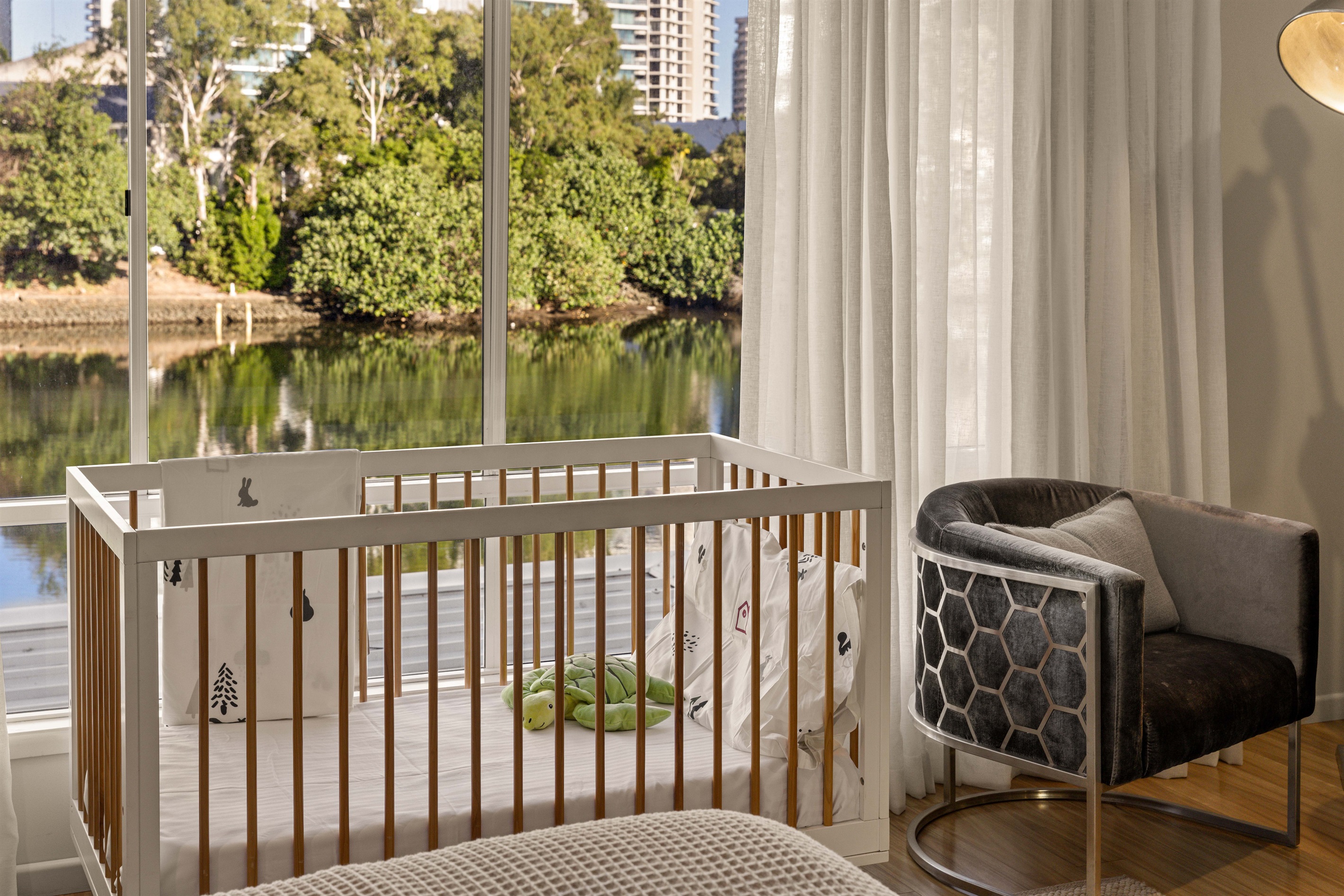 In suite 5 there is a large walk-in robe storing complimentary infant and family equipment (cot, bassinet, change table and stairgates), kindly returned after use.
Additionally 5x port-o-cots are also available for larger family groups.