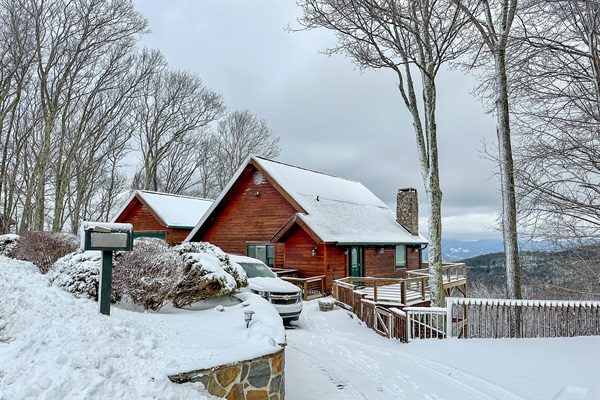 Level entry access via a circular driveway with plenty of parking. Main roads do get plowed by 10am on mornings of fresh snow.