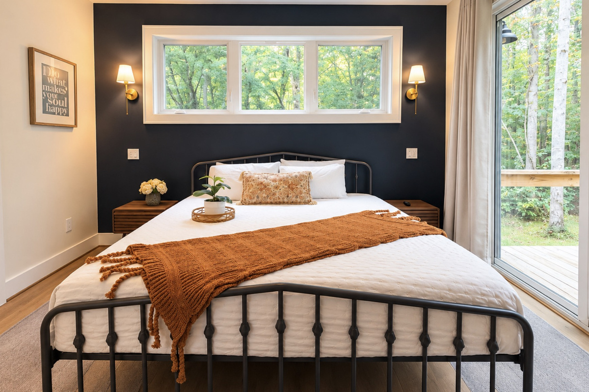 Main Bedroom with TV and Deck Access 