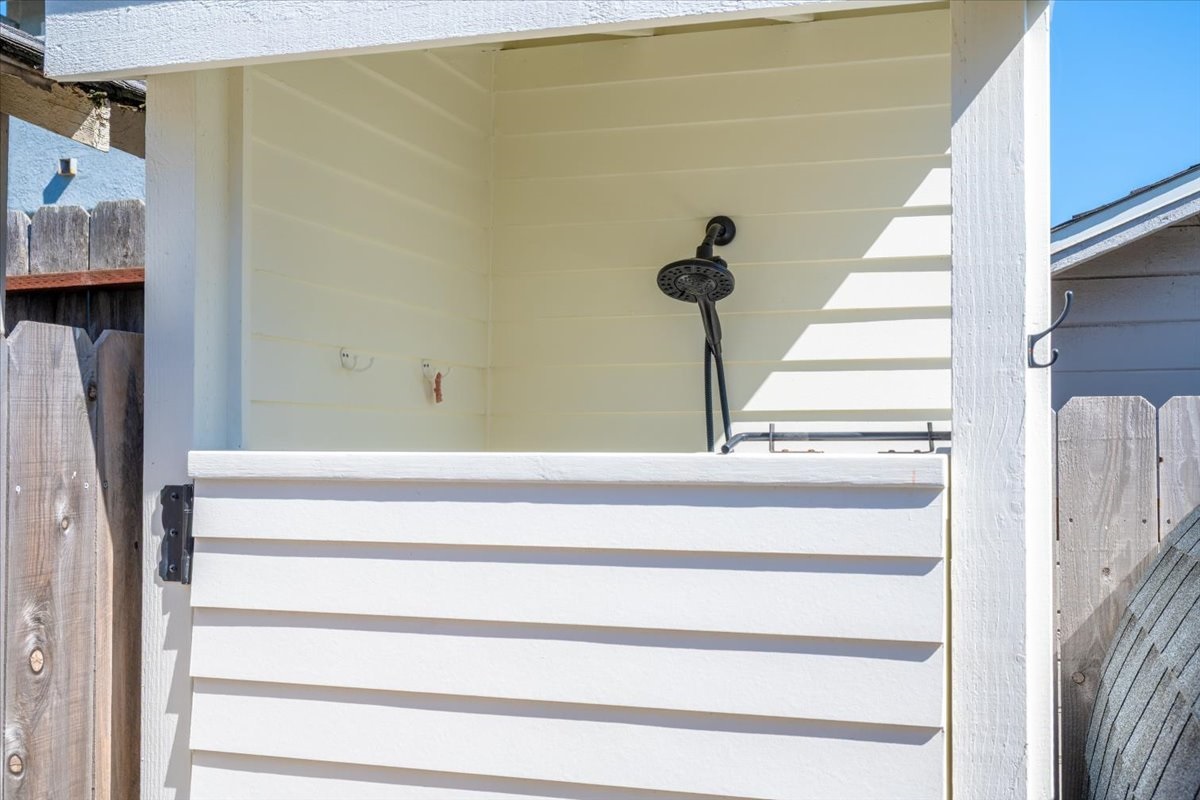 outdoor private shower for after beach play
