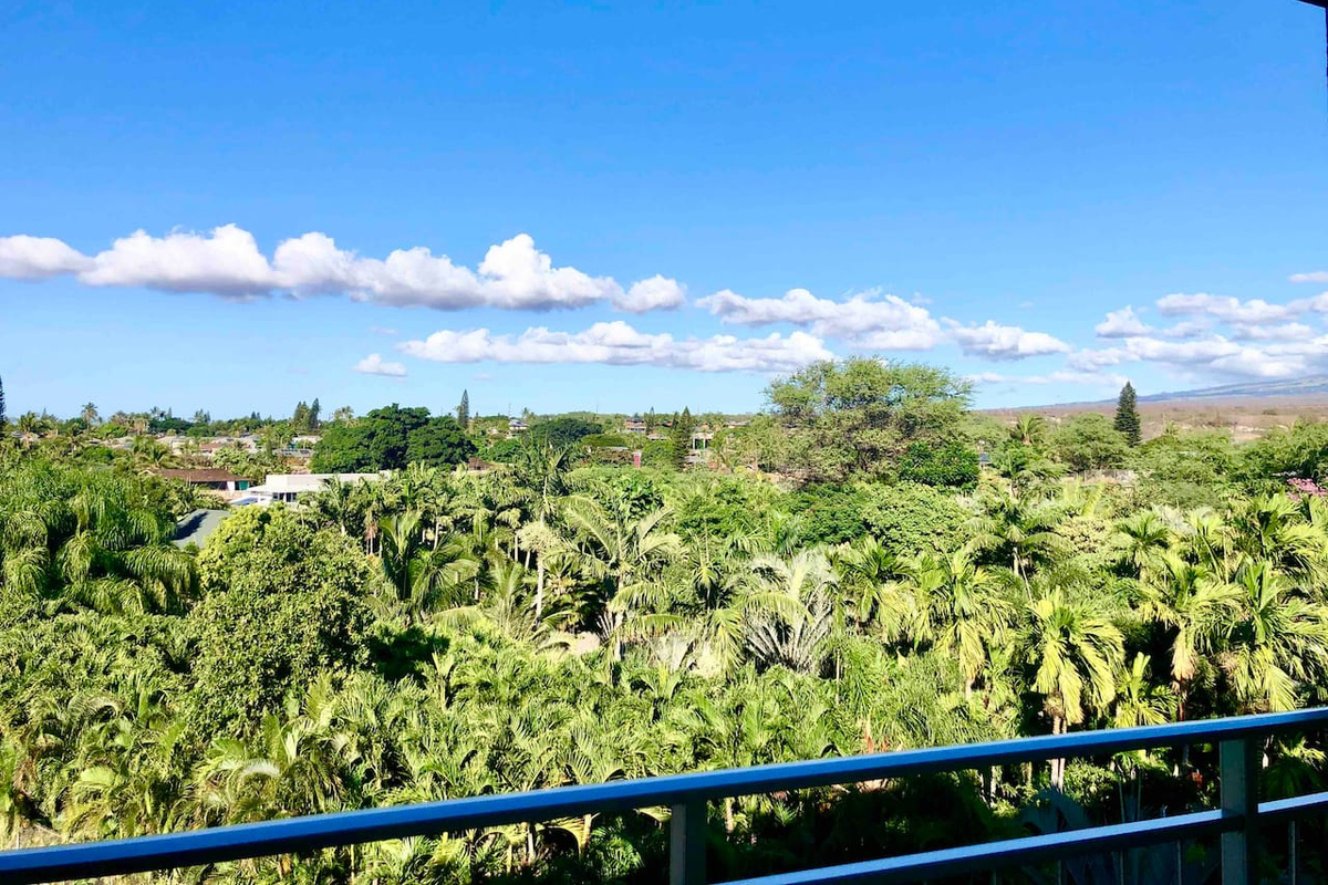Beautiful Haleakala mountain/volcano and panoramic views from the entryway lanai. Please note there is no view from the studio itself.
