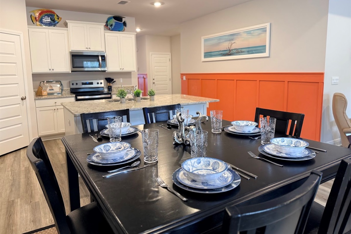 Bright dining area perfect for shared meals and game nights.