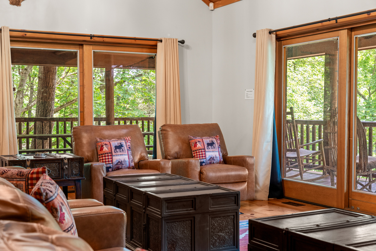 Plenty of comfy seating with two couches and two recliners.