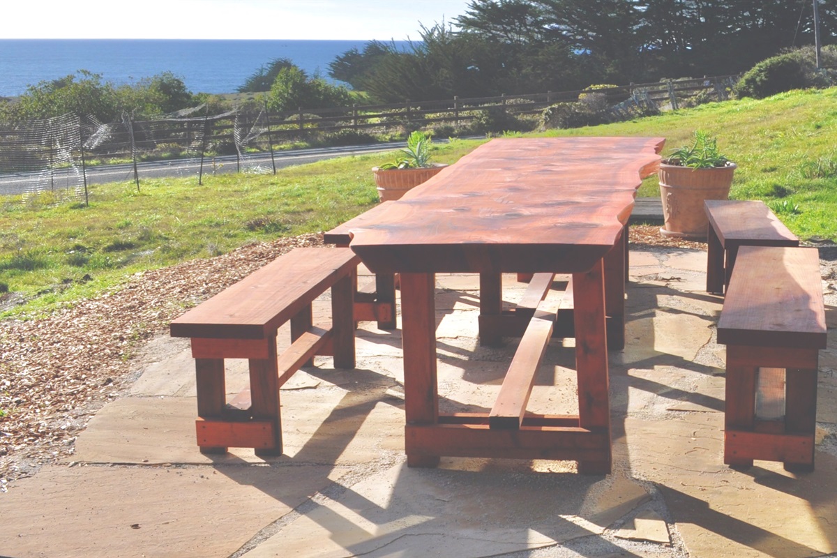Ocean view outdoor dining table
