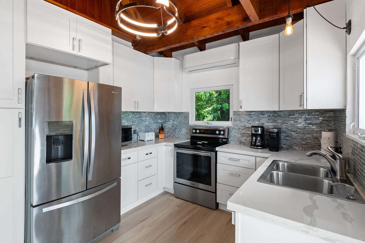 You have a full kitchen that is fully stocked for