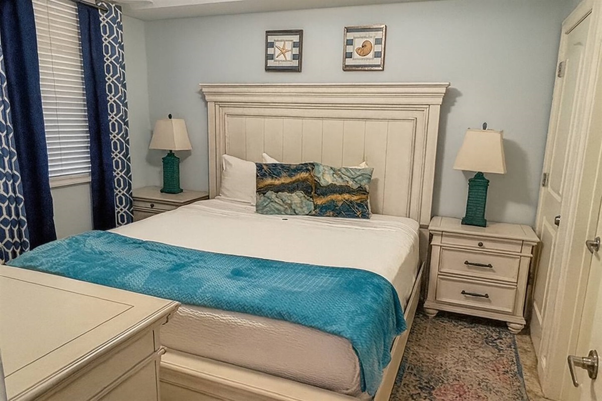 A charming guest bedroom that gives everyone their own comfortable place to recharge.