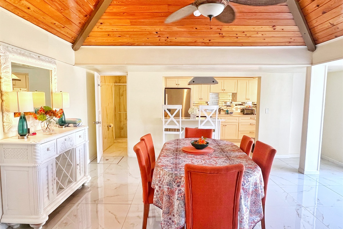 Enjoy meals in a bright, open space that feels like home.