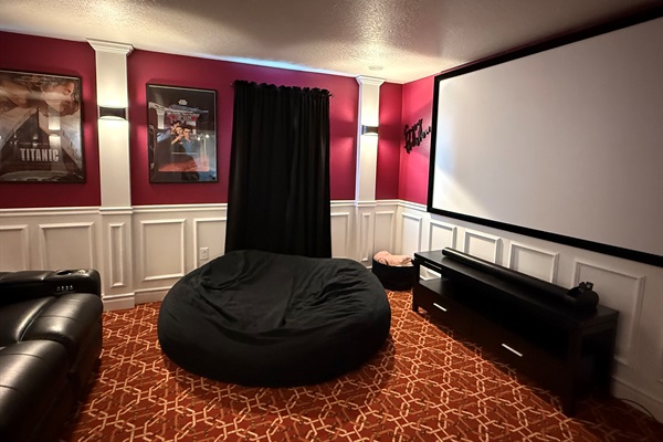 Big bean bag perfect for kids laying together as they watch their favorite movie.