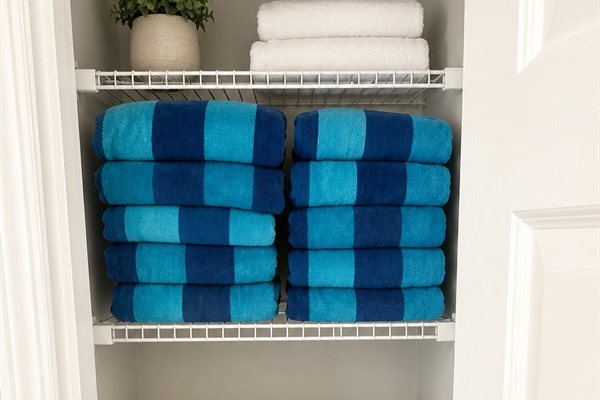 Beach towels provided 