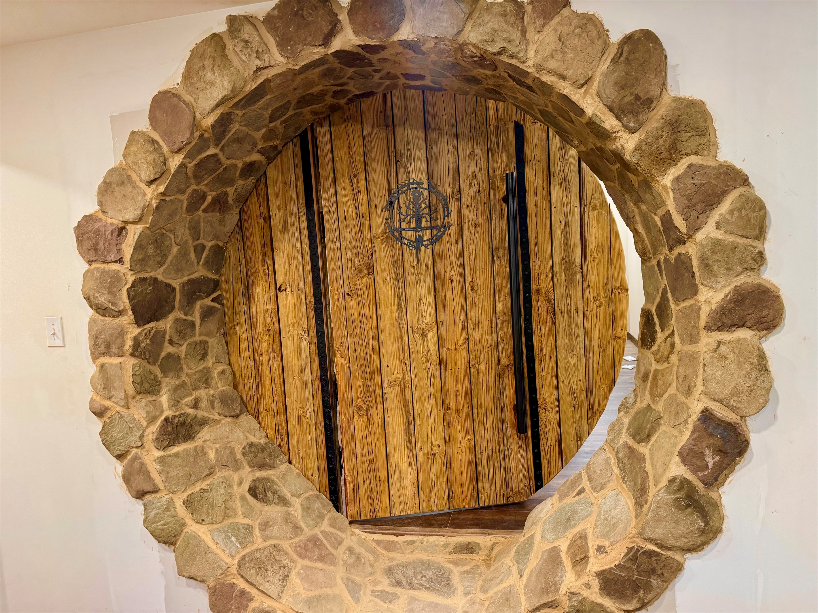 Door to hobbit room. Custom bunk rm that sleeps 10 hobbits!