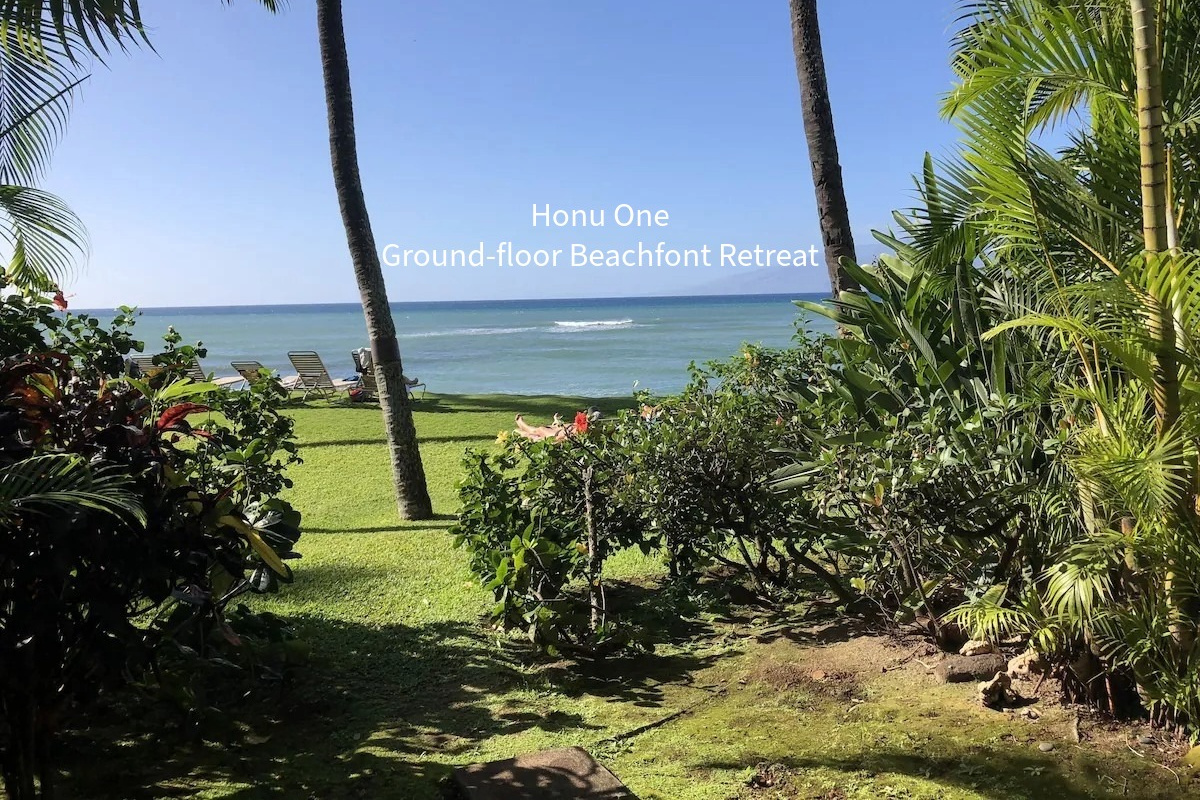 Our sister unit Honu One and the Hale Mahina, walk out to the beach