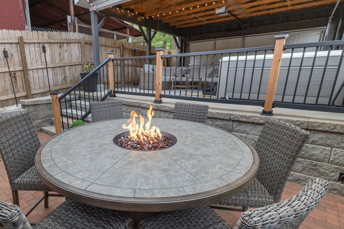 There are plenty of spaces to spread out and enjoy each other's company in the spacious back yard area.